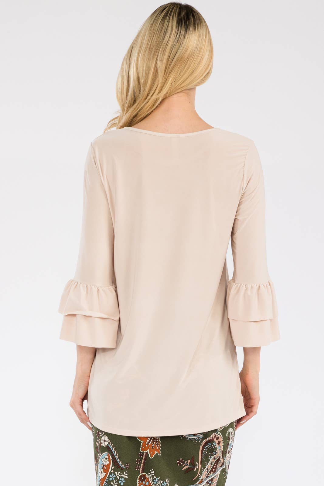 Layered Ruffle Sleeve Blouse