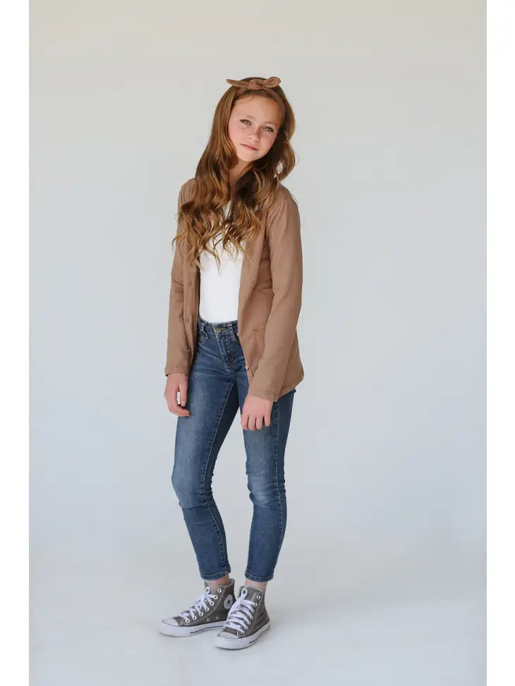 Toddler & Kids Knit Cardigan - Unisex Cotton Blend Sweater - Dark Mocha