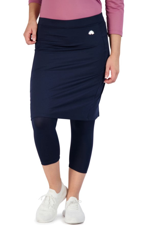 Modest Athletic Skirt with Attached 3/4 Leggings - Fit Skirt 22"