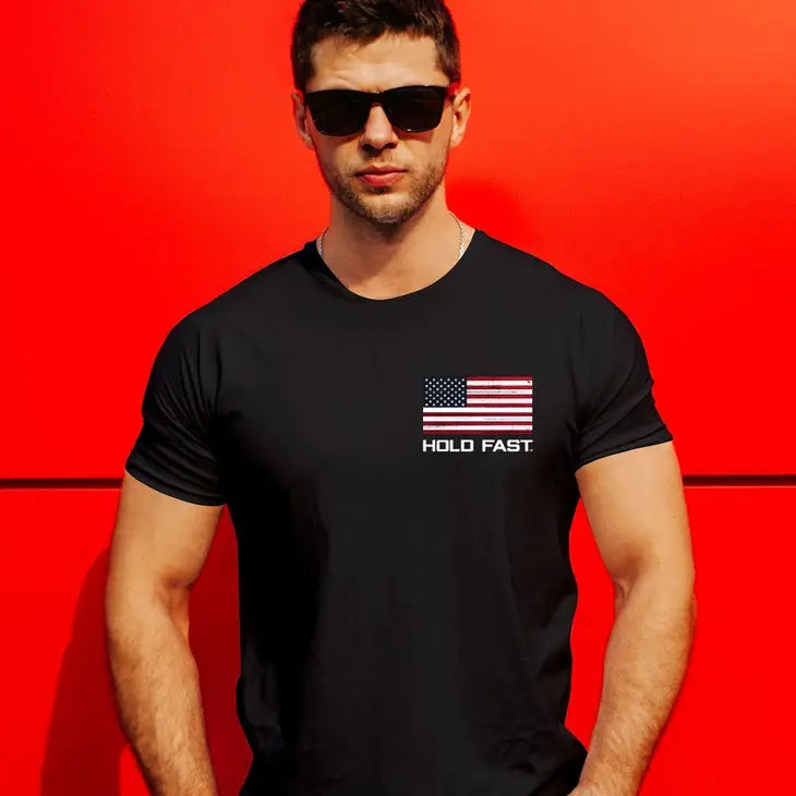 Mens Hold Fast Flag T-shirt