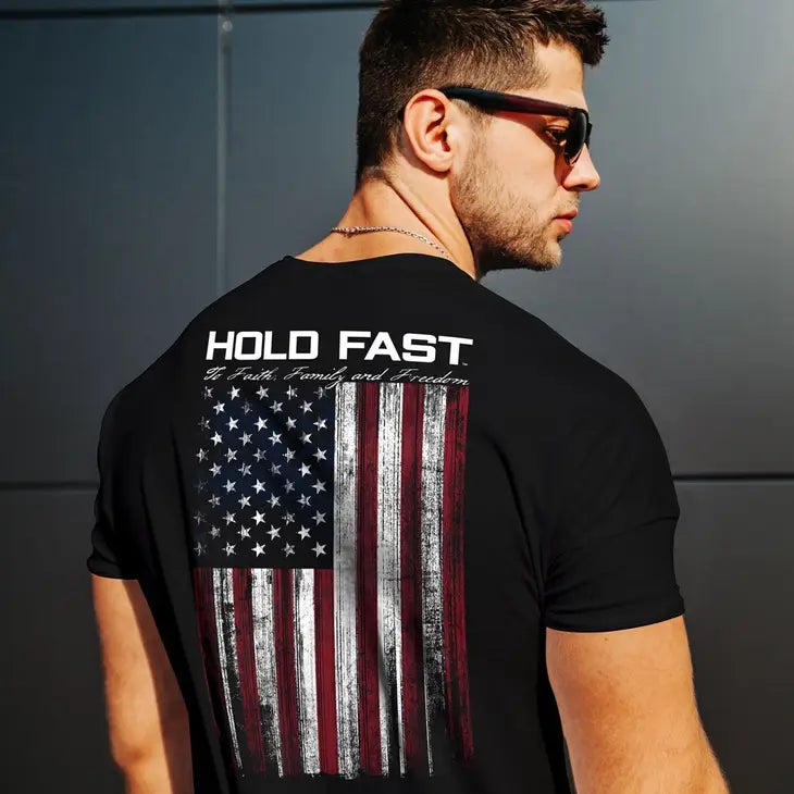 Mens Hold Fast Flag T-shirt