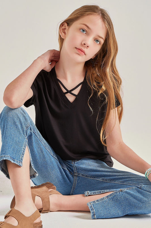 Girls Criss Cross Tee