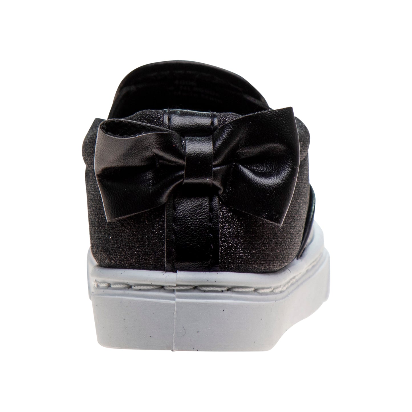 Girls Toddler Black & Glitter Bow Sneakers