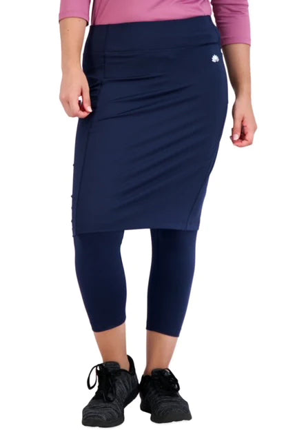 Sporty Modest Athletic Skirt with Attached 3/4 Leggings - Quick-Dry Snoga