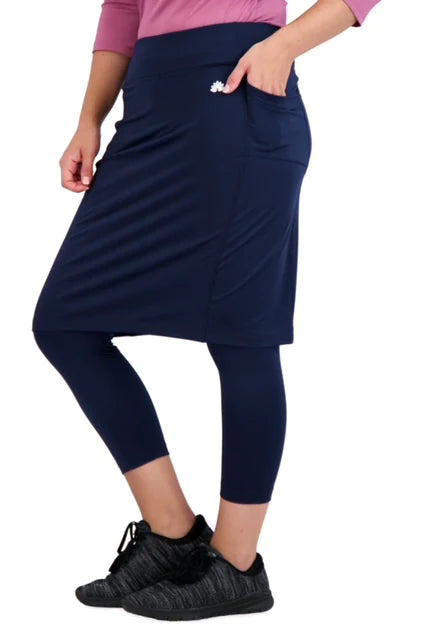 Sporty Modest Athletic Skirt with Attached 3/4 Leggings - Quick-Dry Snoga