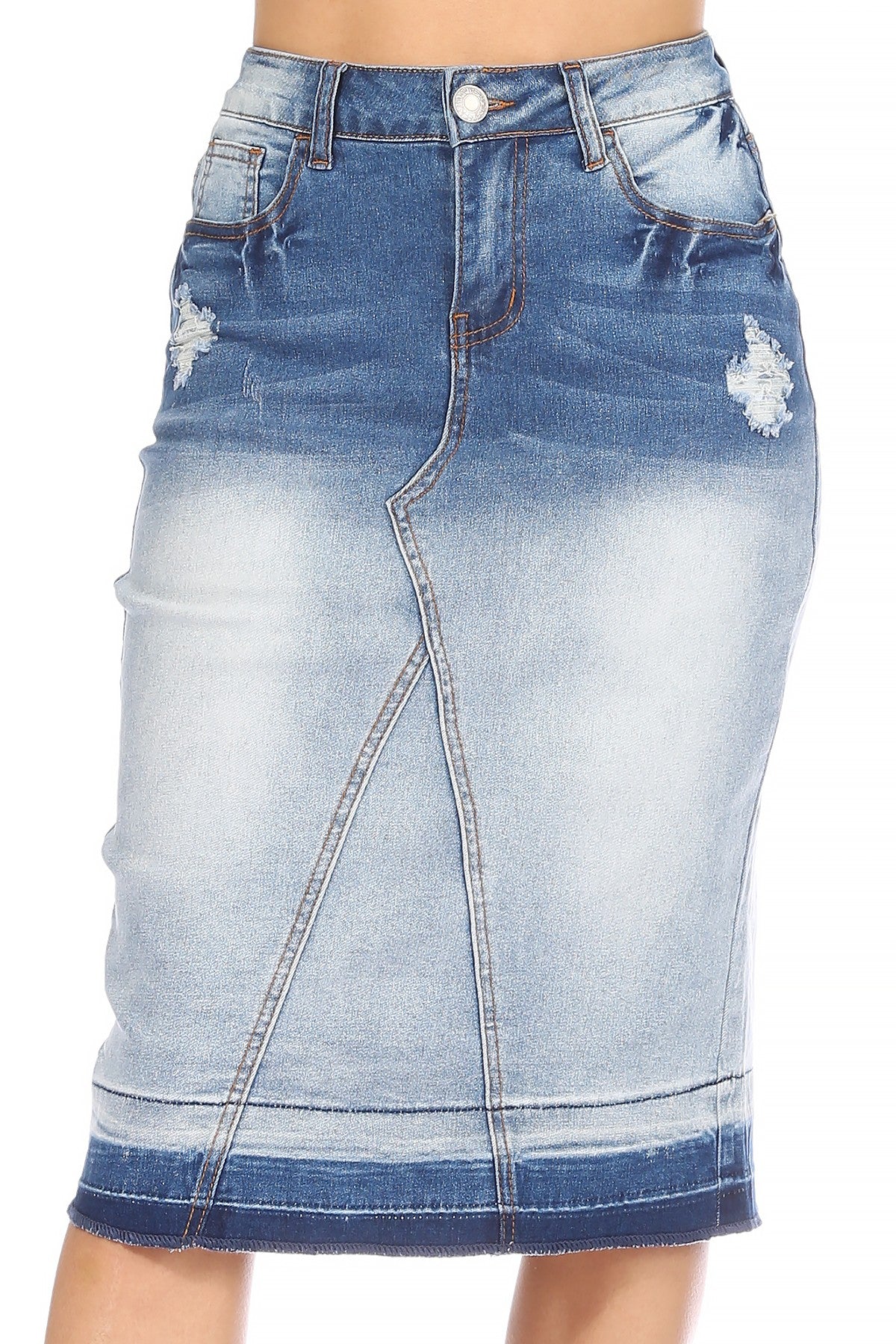 White Wash Denim Skirt