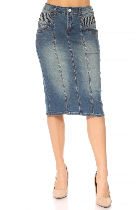 Vintage Washed Denim Skirt