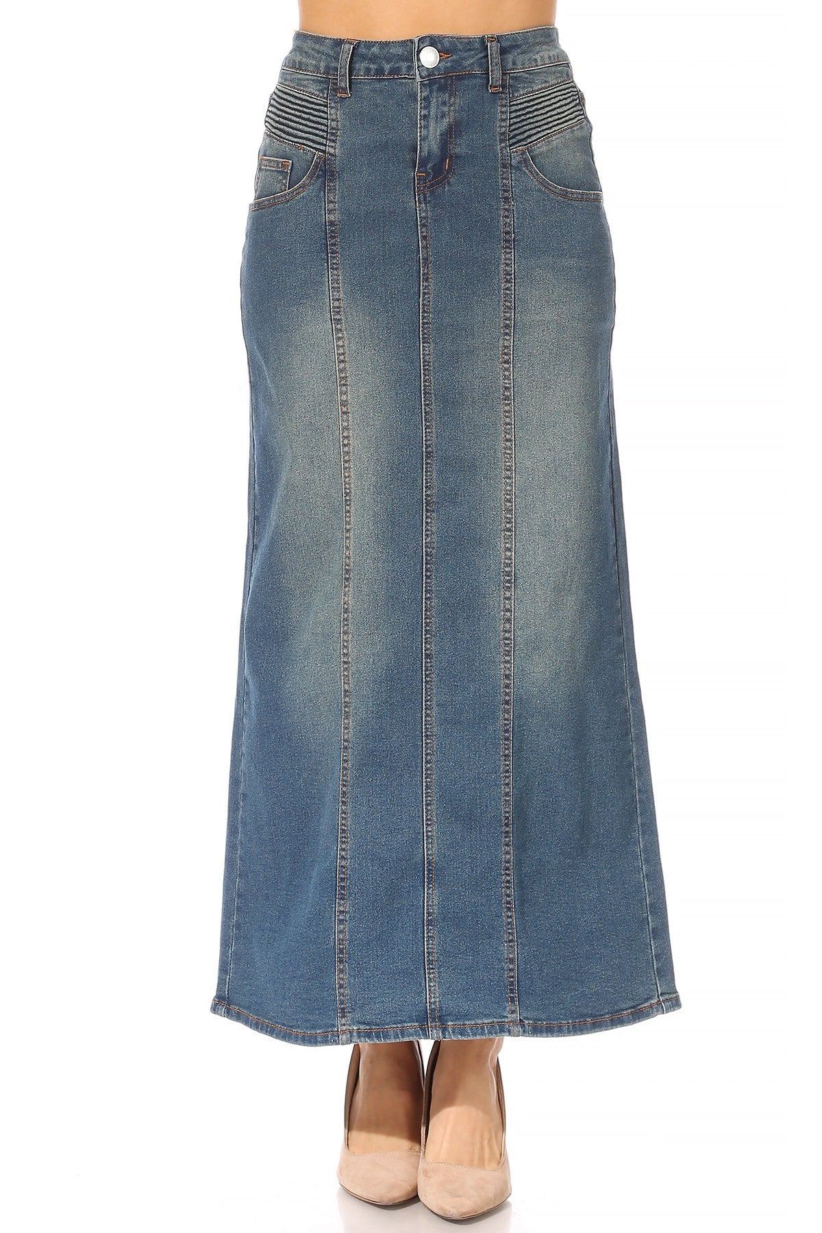 Moto Waist Maxi Denim