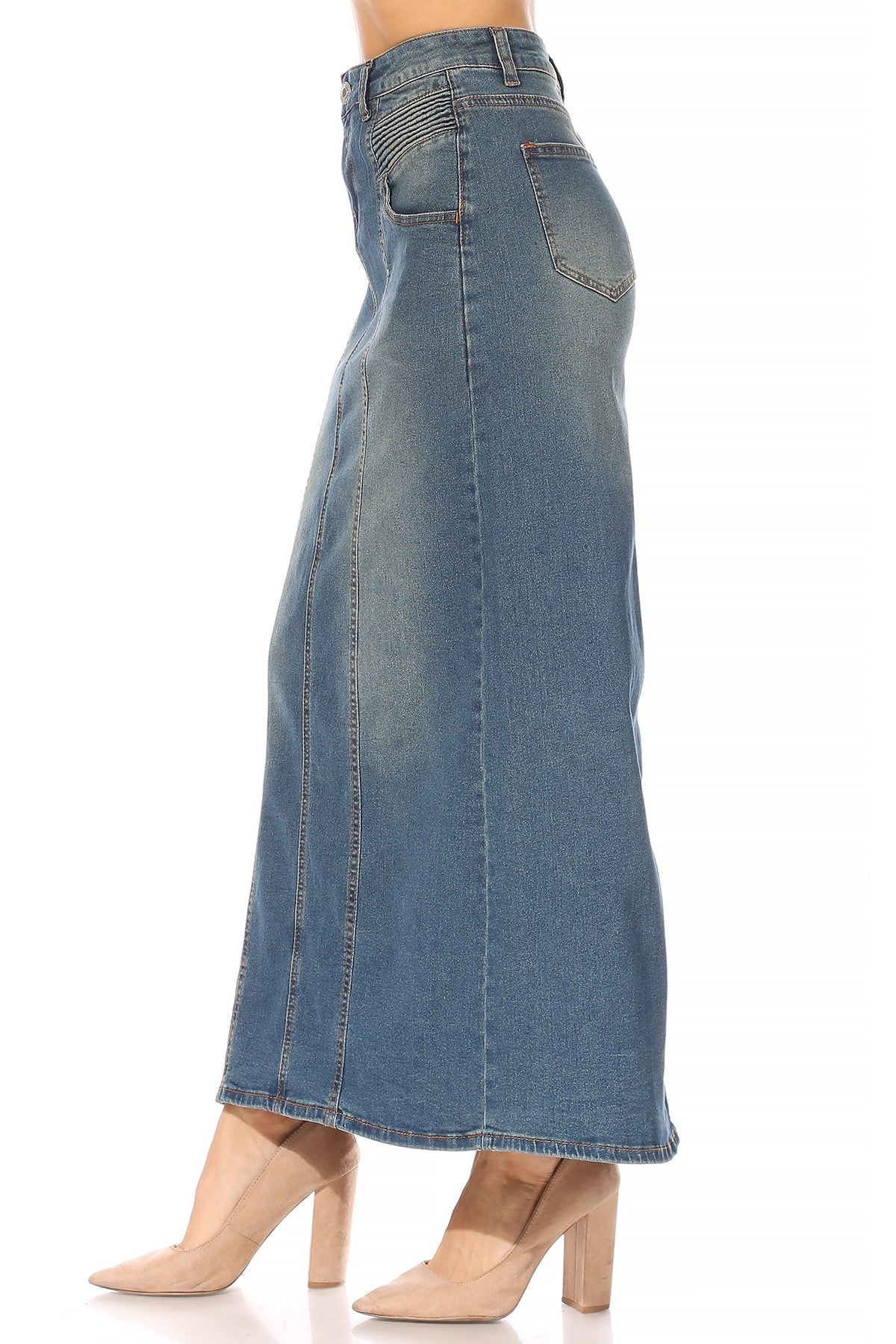 Moto Waist Maxi Denim