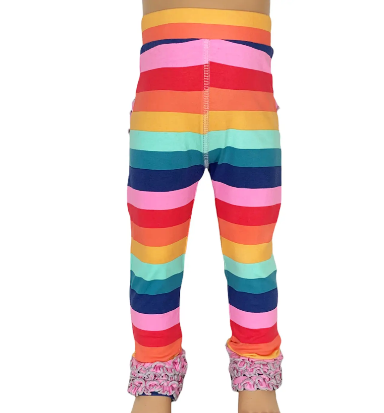 Soft Cotton Ruffle Leggings for Toddlers & Girls | Cute Butt Ruffles (2T-3T) & Ankle Detail