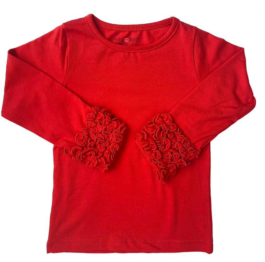 Girls Pink Ruffle Layering T-Shirt - Soft Cotton Spandex Tee for Kids