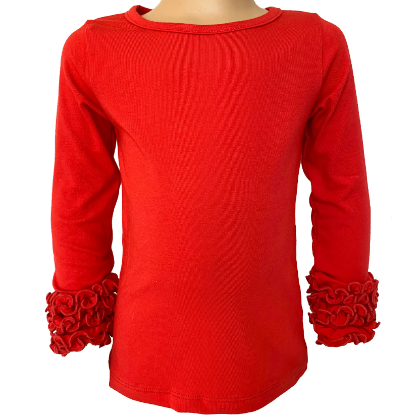 Girls Pink Ruffle Layering T-Shirt - Soft Cotton Spandex Tee for Kids