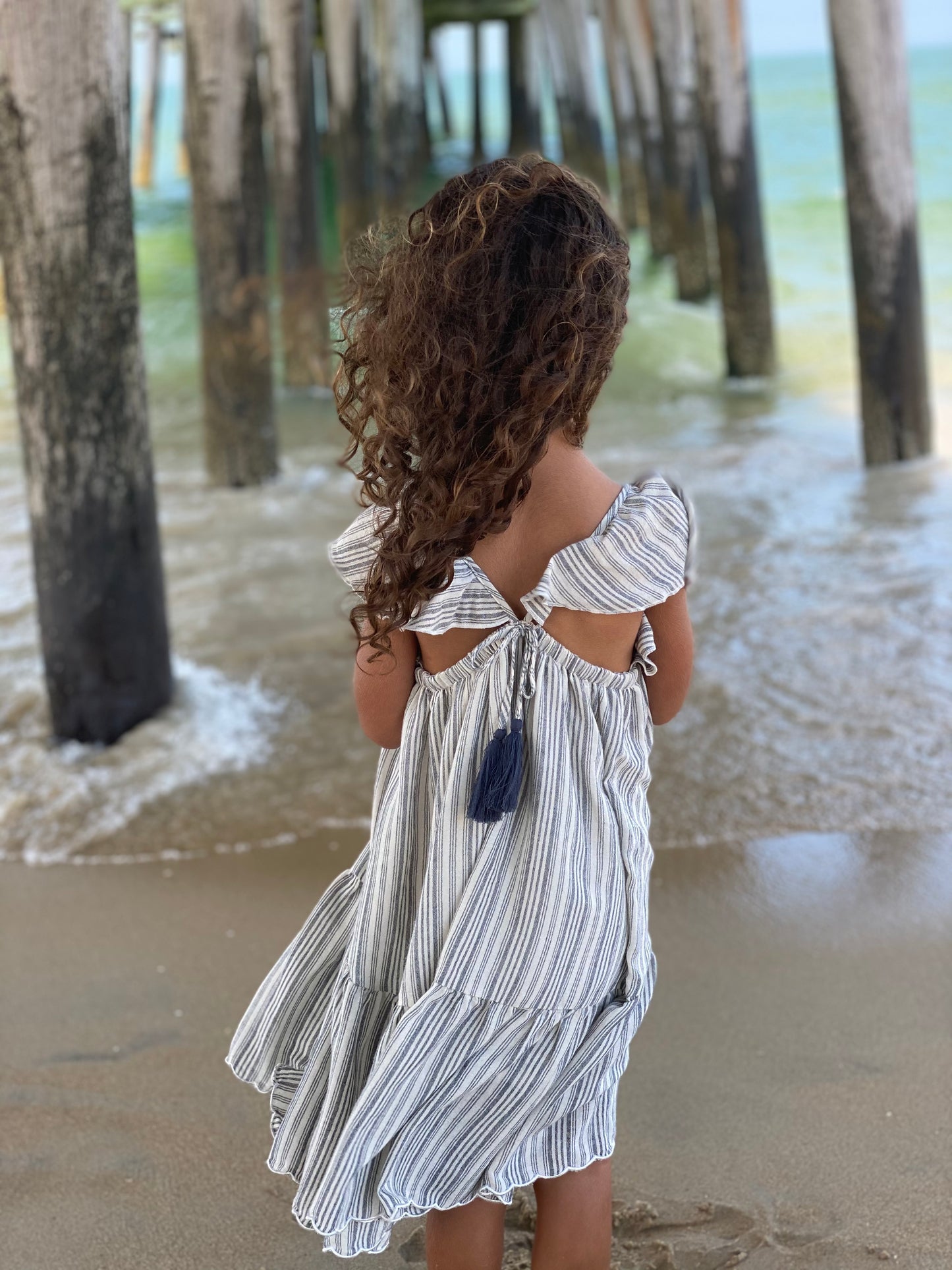 Joplin Girls' Butter Dress - Tassel, Ruffle & Striped Summer Style