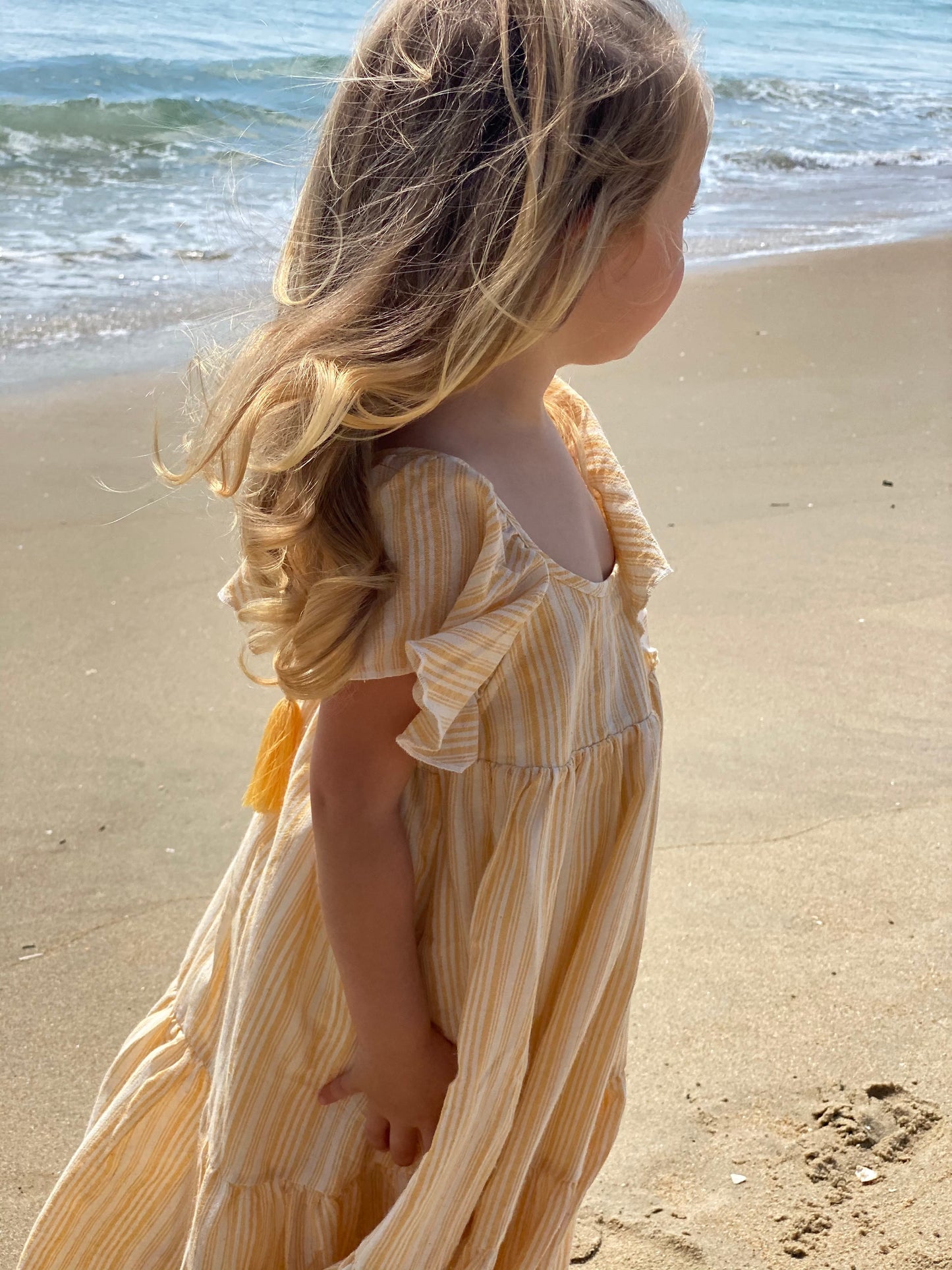 Joplin Girls' Butter Dress - Tassel, Ruffle & Striped Summer Style