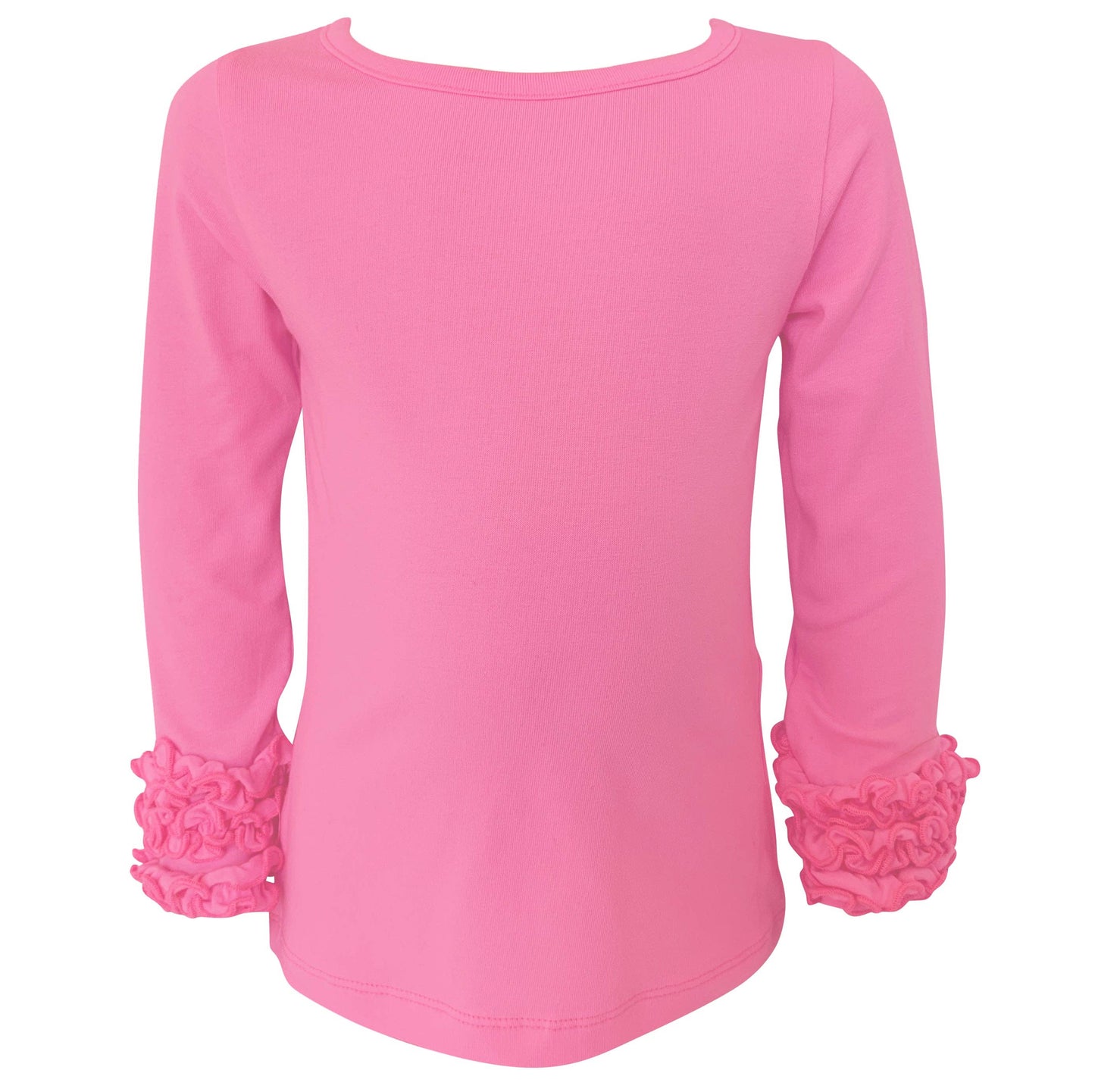 Girls Pink Ruffle Layering T-Shirt - Soft Cotton Spandex Tee for Kids