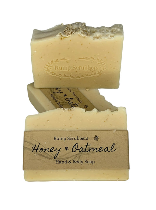 Unscented Honey & Oatmeal Goat Milk Soap Bar for Sensitive Skin - Handcrafted Natural Cleansing