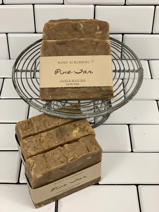 Old Fashioned Pine Tar Soap | Unscented Goat Milk & Lard Bar | For Dry & Rough Skin